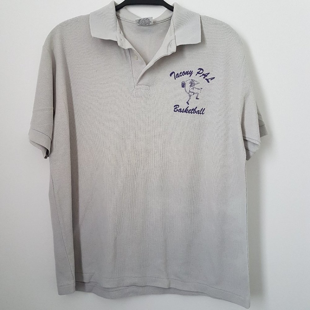 Print-Ons Gray 'Tacony PAL Basketball' T-Shirt, L